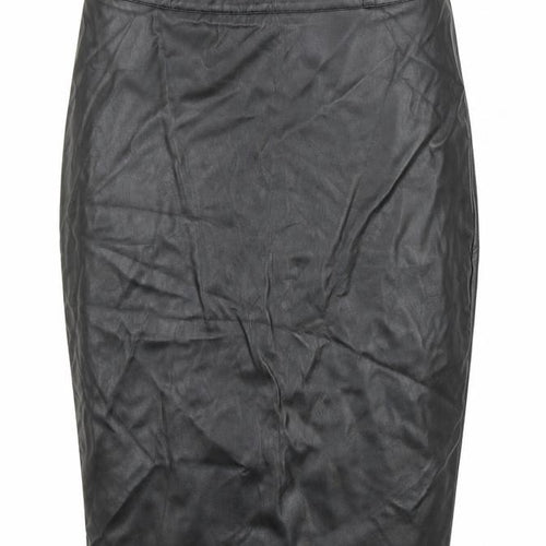 Vera and Lucy Womens Black Polyester Straight & Pencil Skirt Size XL Zip