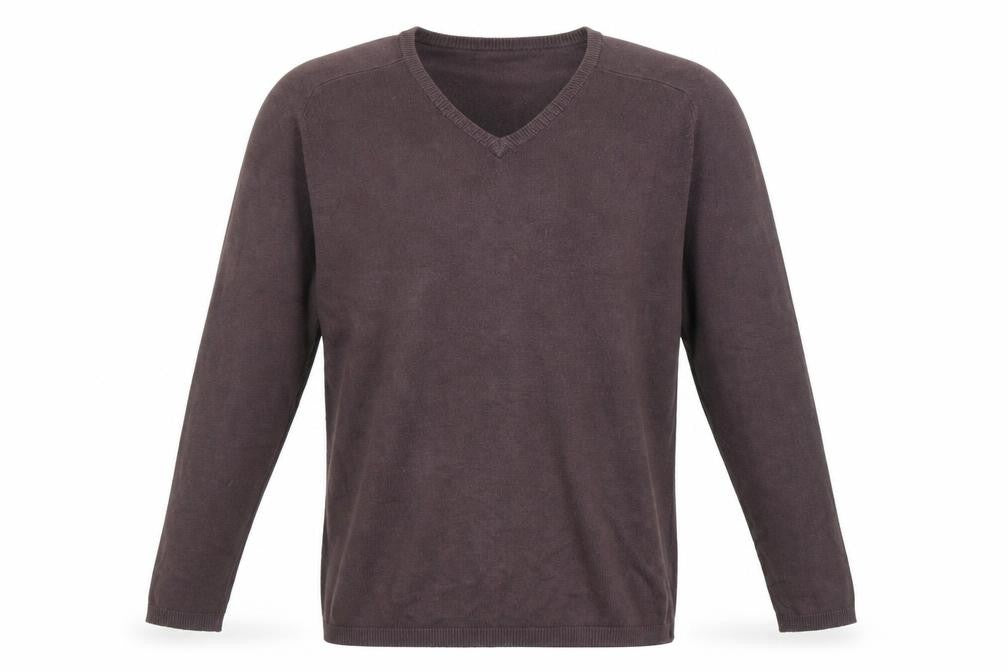 Marks and Spencer Mens Purple V-Neck Acrylic Pullover Jumper Size S