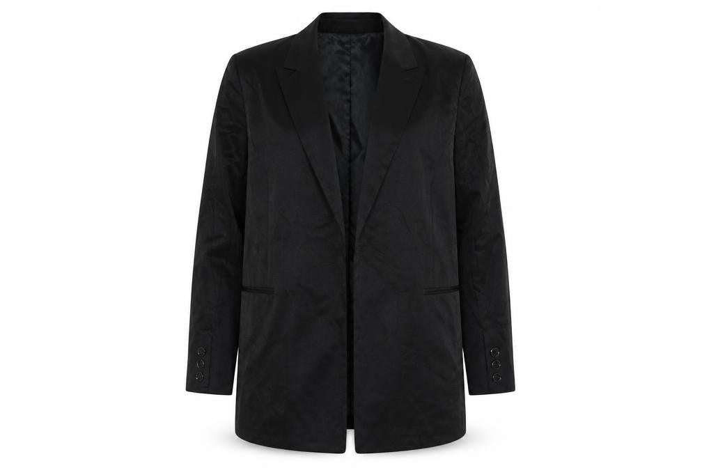 Front view of Richards women’s black viscose jacket blazer, size UK 14