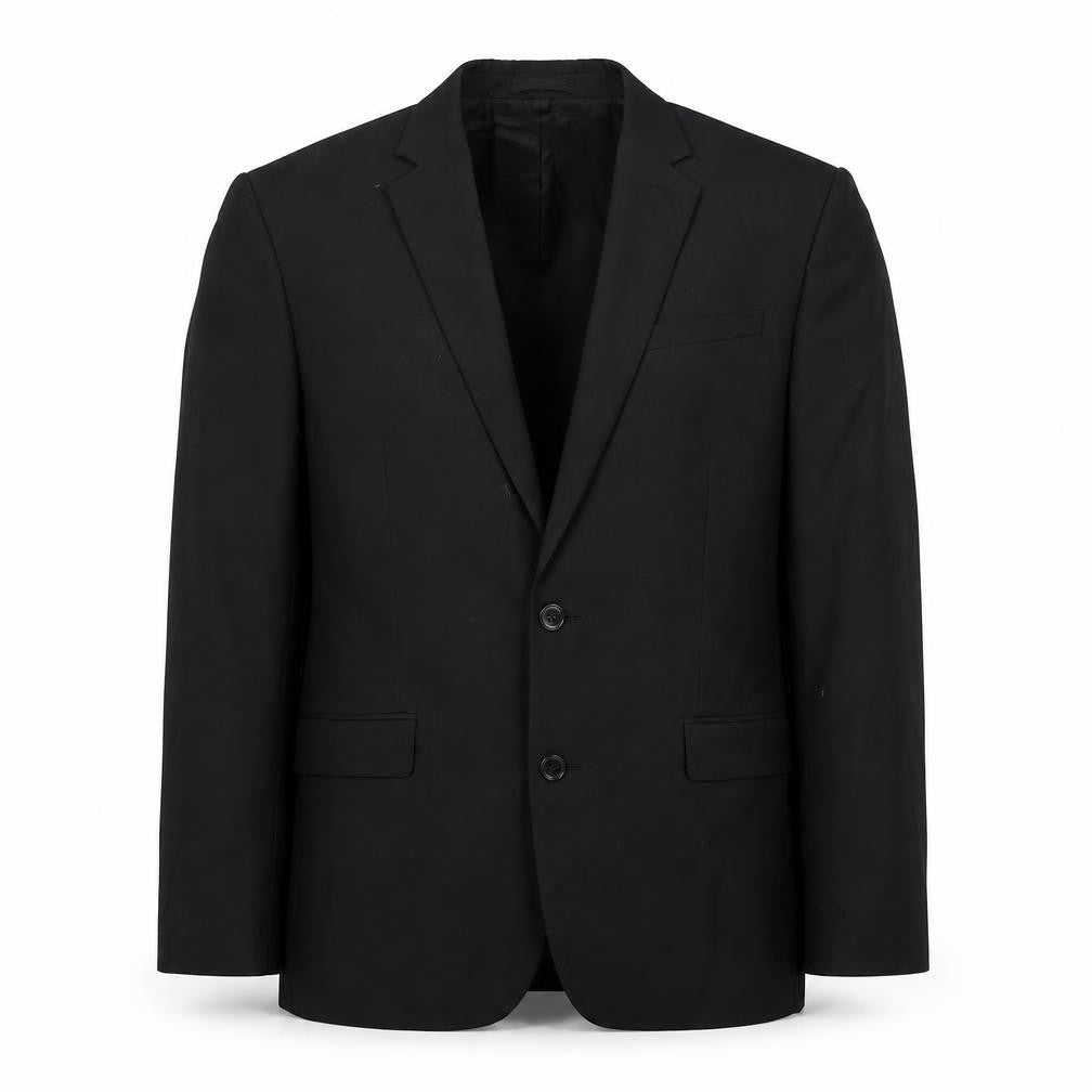 Front view of Express men’s black wool jacket suit jacket, size 40