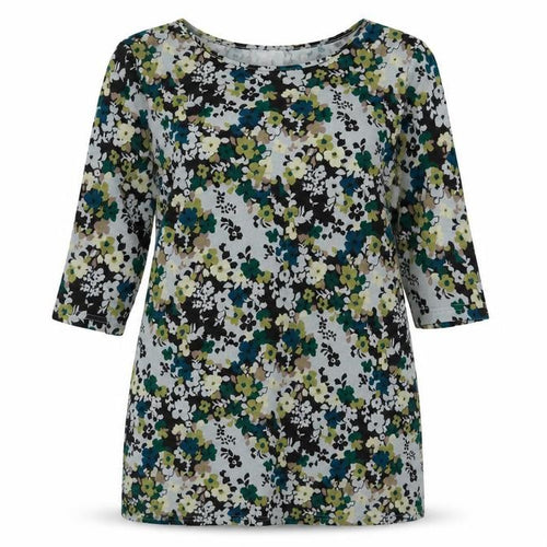 Inspire Womens Multicoloured Floral Polyester Tunic T-Shirt Size M Round Neck
