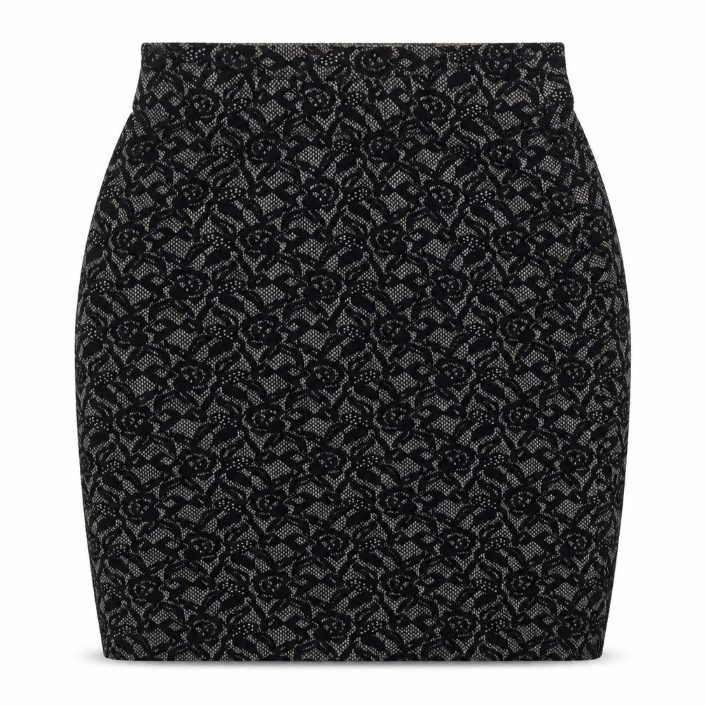Vevomoda Womens Black Floral Polyester Mini Skirt Size XS
