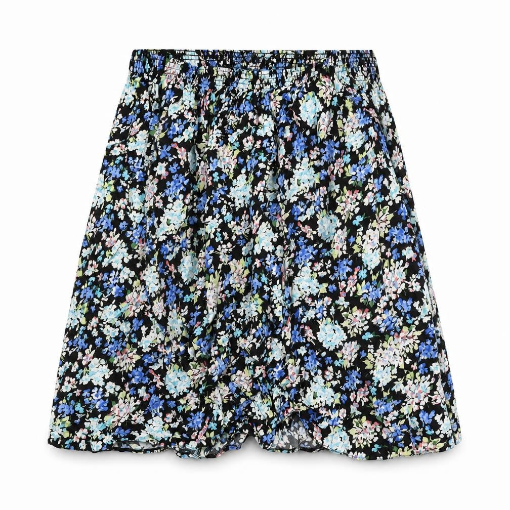 Front view of Autonomy women’s multicoloured floral polyester a-line skirt, size L