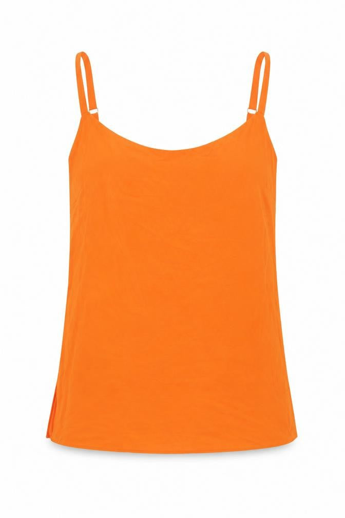Front view of Wallis women’s orange polyester camisole tank, size UK 10, round neck