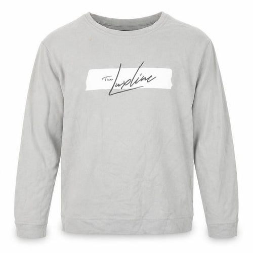 The Lux Line Mens Grey Cotton Pullover Sweatshirt Size L - The LuxLine