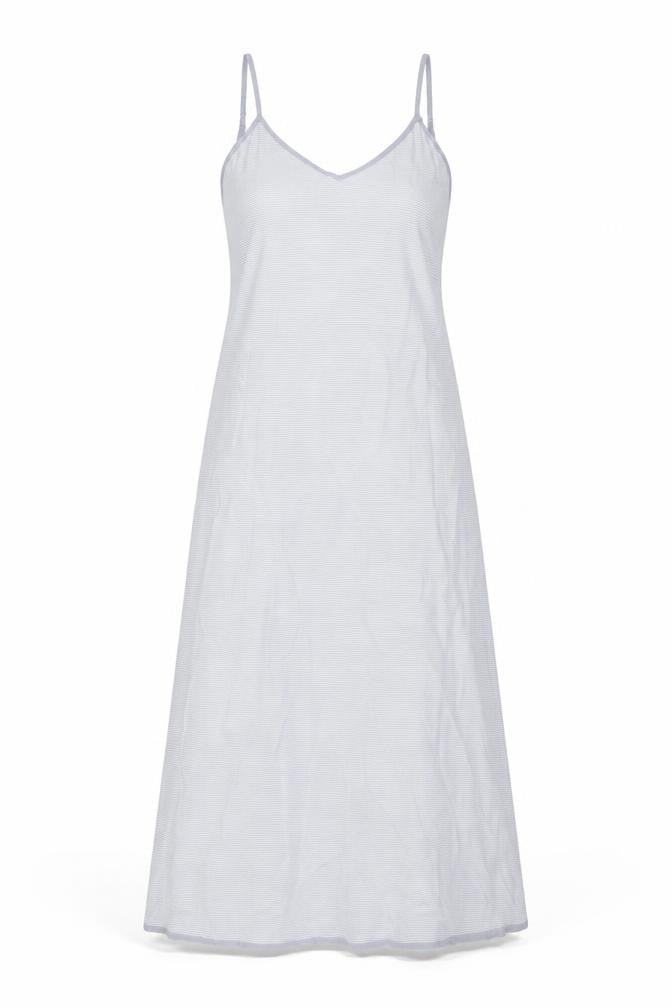 Zara Womens Grey Striped Viscose Tank Dress Size S V-Neck Pullover