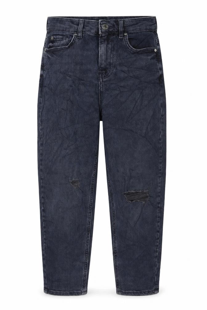 Marks and Spencer Womens Blue Cotton Mom Jeans Size 8 L27 in Regular Button