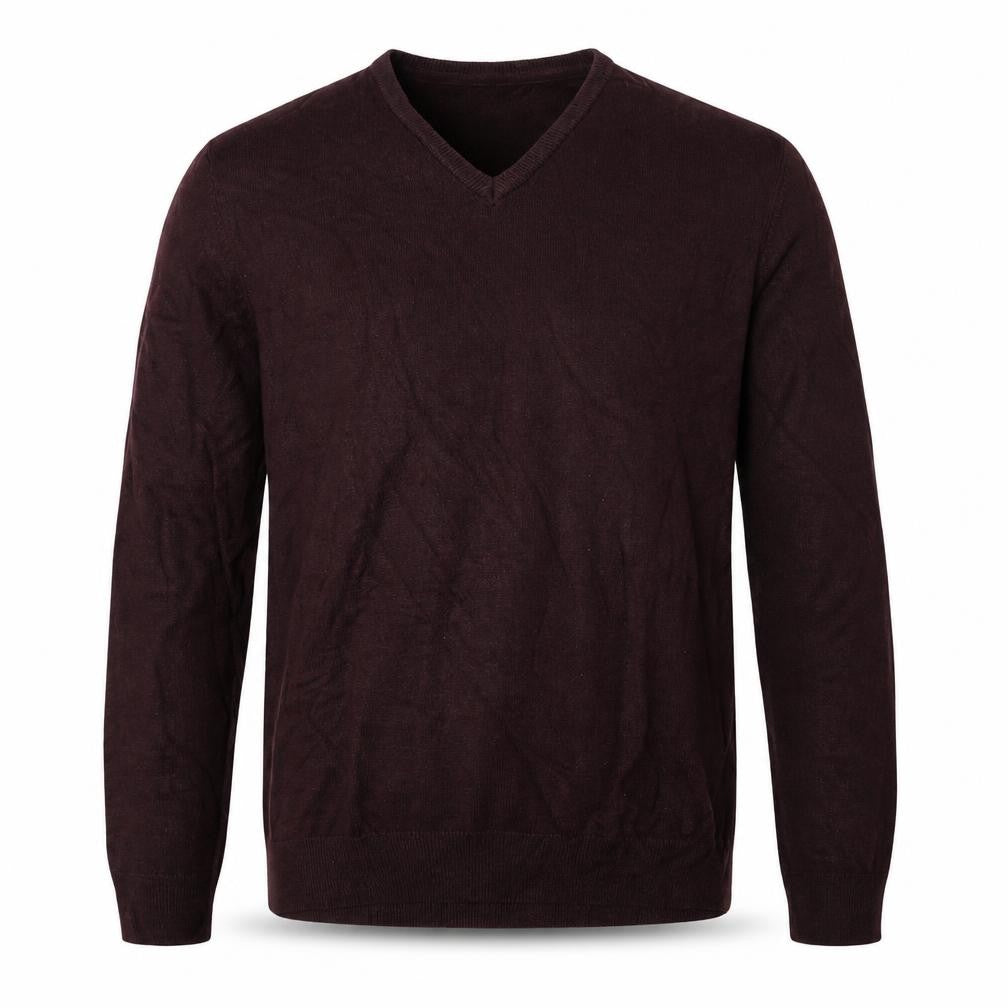 Marks and Spencer Mens Purple V-Neck Acrylic Pullover Jumper Size M