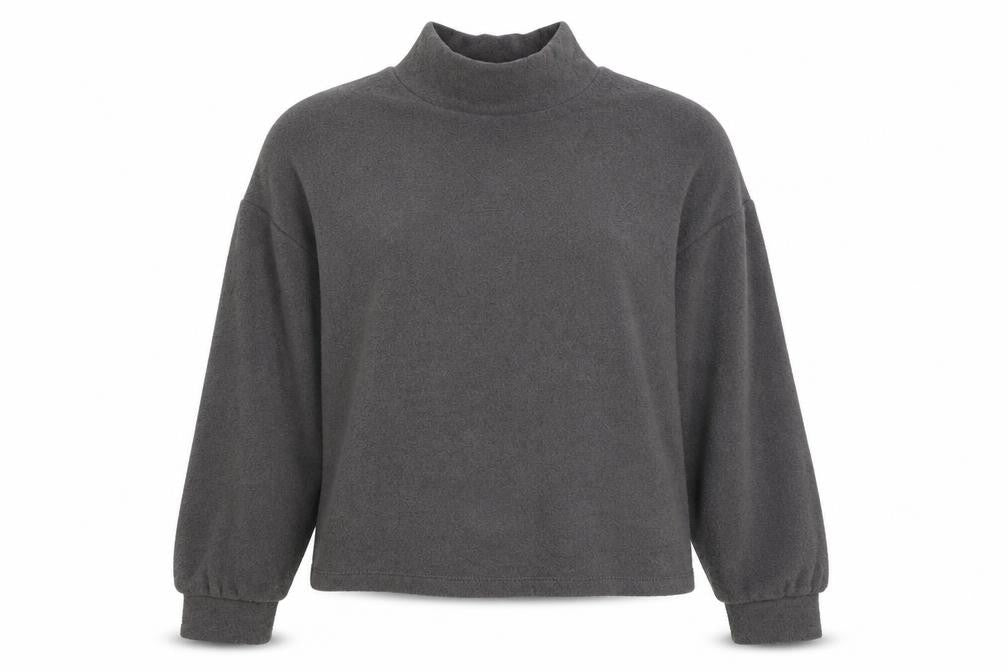 Front view of New Look women’s grey polyester pullover sweatshirt, size S, pullover