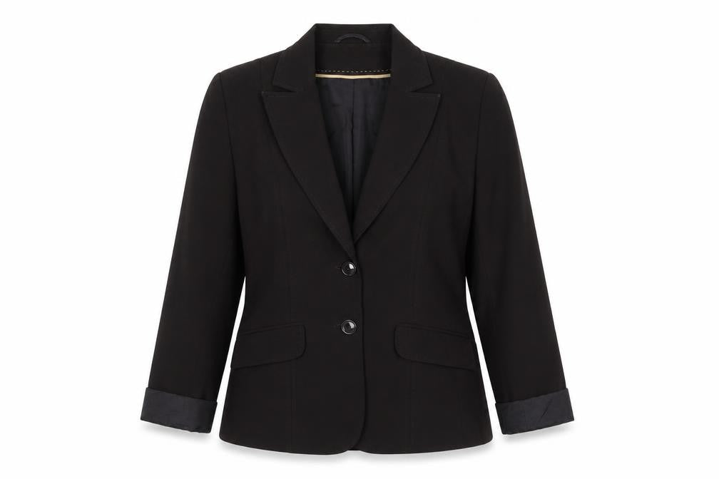 Front view of Dorothy Perkins women’s brown polyester jacket blazer, size UK 8