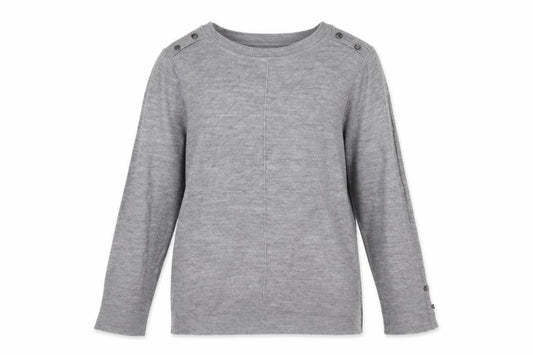 Front view of Primark women’s grey round neck polyester jumper, size L