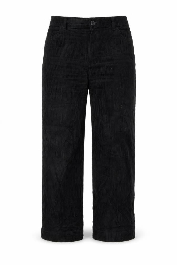 Monki Womens Black Cotton Trousers Size 12 L26 in Regular Zip