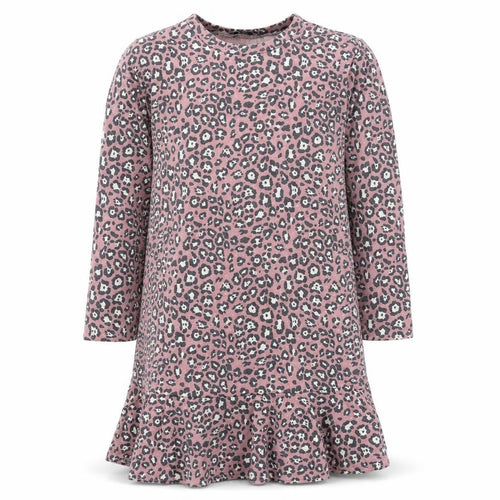 newloo Womens Pink Animal Print Polyester Jumper Dress Size 8 Round Neck Pullover - Leopard Print