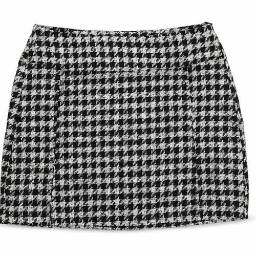 Pull&Bear Womens Black Check Polyester Mini Skirt Size M Zip