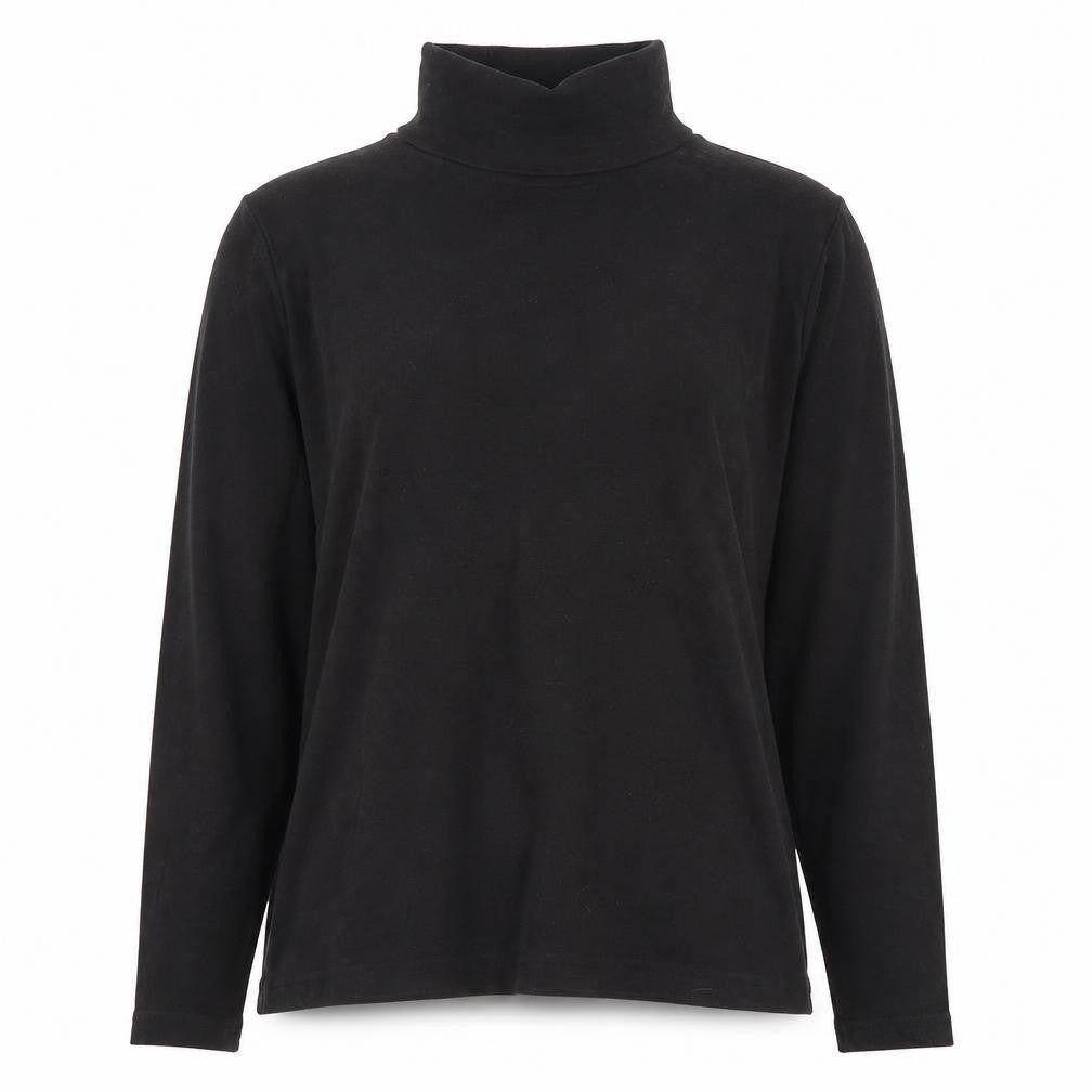 Emreco Womens Black Polyester Basic T-Shirt Size 12 Roll Neck
