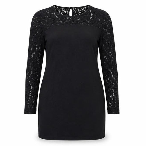 NEXT Womens Black Cotton A-Line Size 12 Round Neck - Mesh floral at top of dress