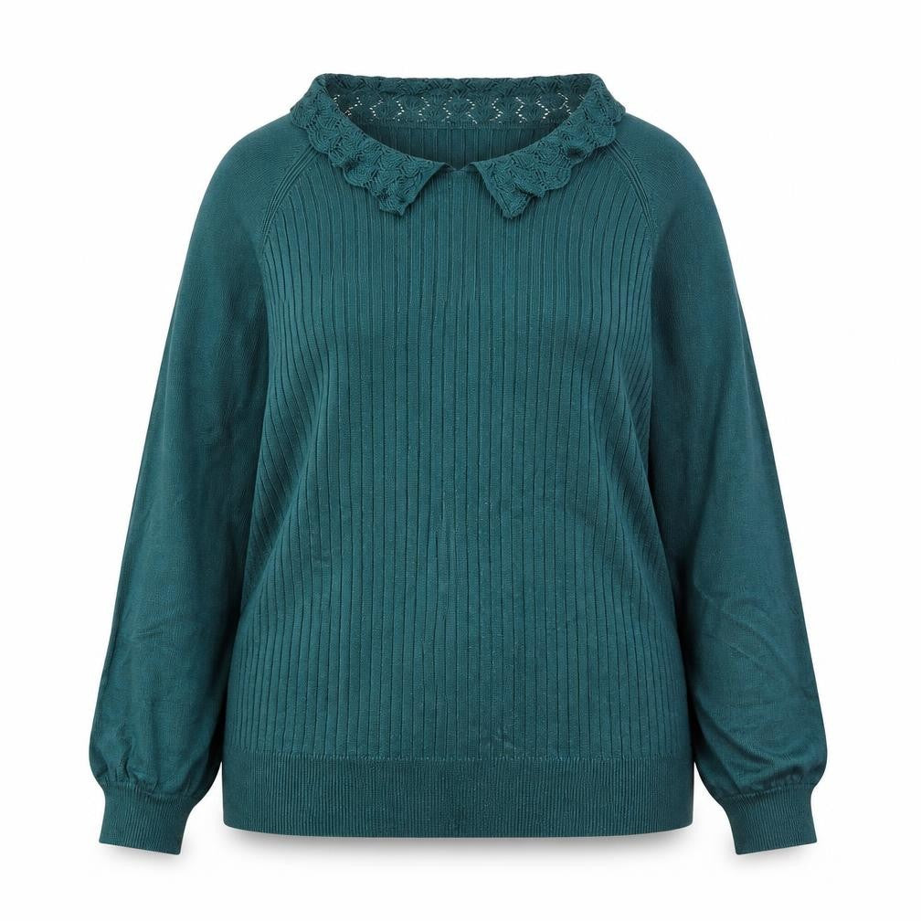 Front view of Next women’s green collared viscose jumper, size UK 14