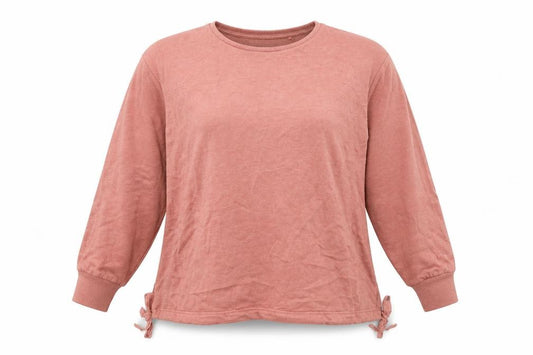 Front view of Next women’s pink cotton pullover sweatshirt, size UK 12, pullover