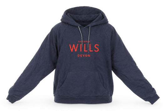 Front view of Jack Wills women’s blue round neck polyester jumper, size UK 12