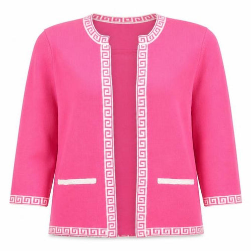 FM Collection Womens Pink Scoop Neck Geometric Acrylic Pullover Jumper Size XL