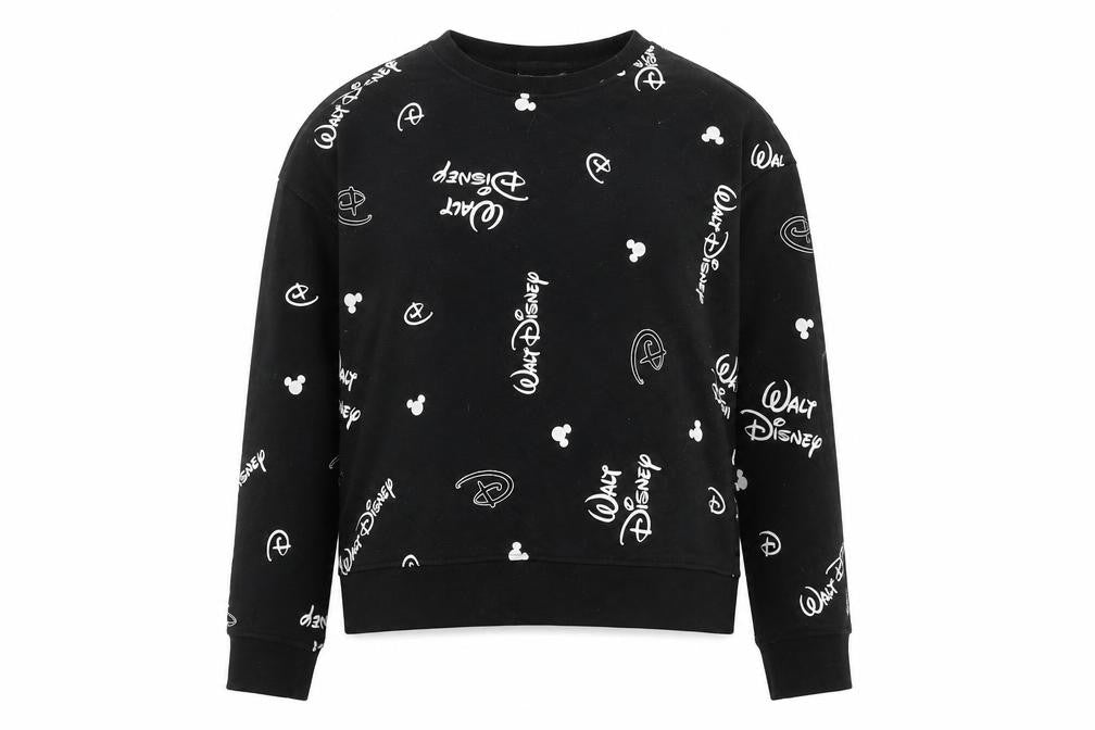 Front view of Primark women’s blue geometric cotton pullover sweatshirt, size XS, pullover - disney