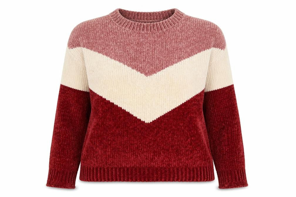 Front view of Papaya women’s multicoloured round neck polyester jumper, size M