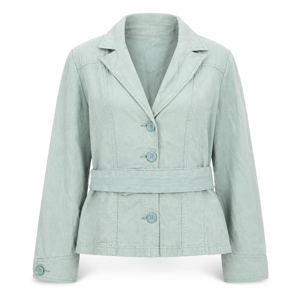 Per Una Womens Green Jacket Coatigan Size 12 Button