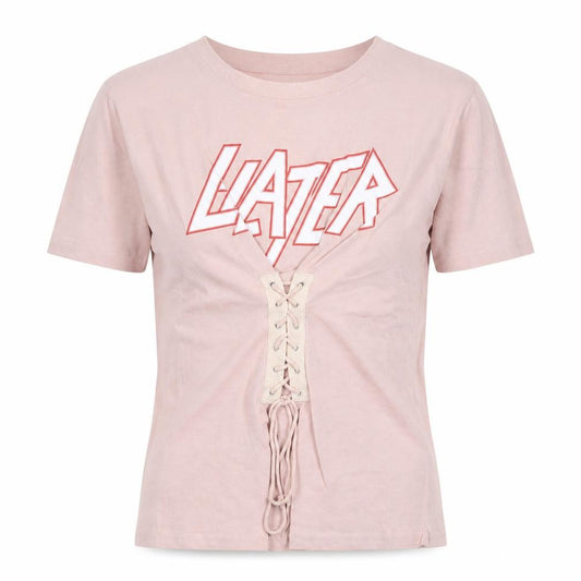 Front view of Eight Paris women’s pink cotton basic t-shirt, size S, round neck