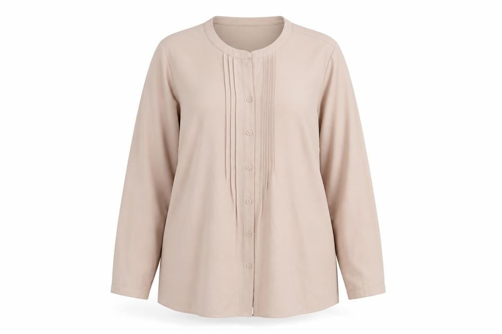 Marks & Spencer Womens Pink Polyester Basic Button-Up Size 18 Round Neck