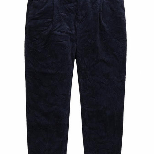 Autograph Womens Blue Cotton Trousers Size 36 in L29 in Regular Hook & Eye