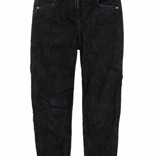 NEXT Girls Black 100% Cotton Tapered Jeans Size 8 Years Regular Zip