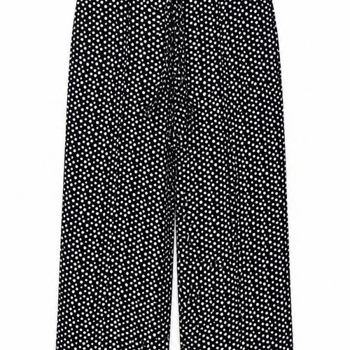 Marks and Spencer Womens Black Polka Dot Polyester Bloomer Trousers Size 8 L29.5 in Regular