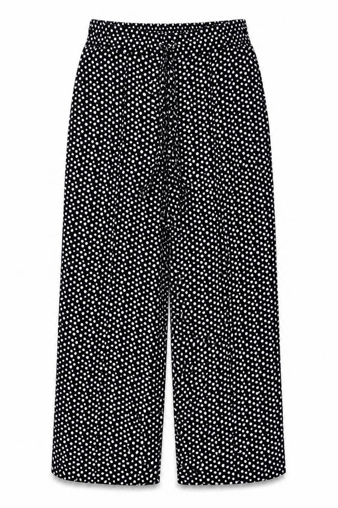 Marks and Spencer Womens Black Polka Dot Polyester Bloomer Trousers Size 8 L29.5 in Regular