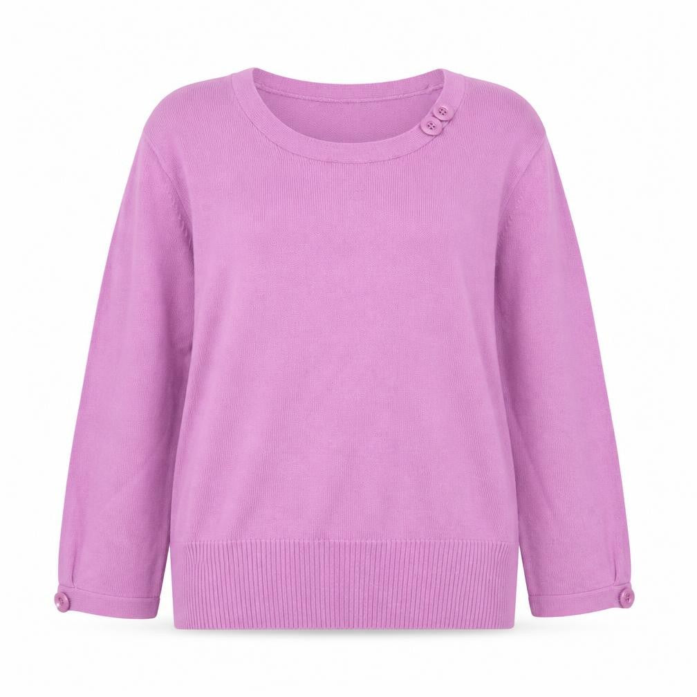 Ann Marie Womens Purple Scoop Neck Acrylic Pullover Jumper Size L