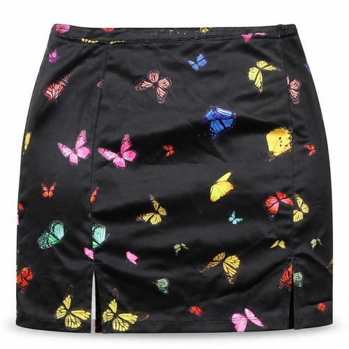Motel Womens Black Geometric Polyester Mini Skirt Size S - Butterflies
