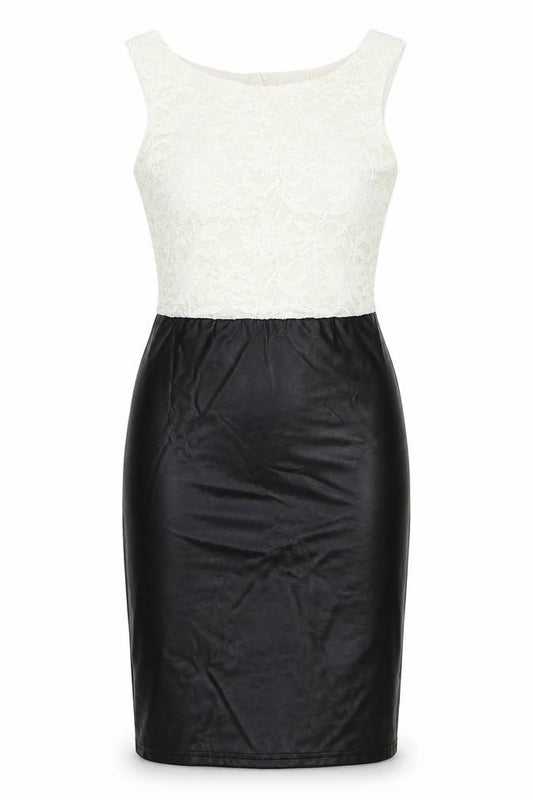 Front view of Silk women’s multicoloured floral polyester bodycon, size UK 12, boat neck zip