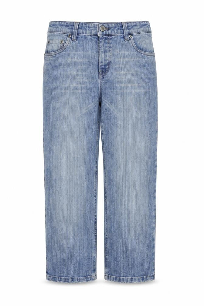 Denim & Co. Womens Blue Cotton Cropped Jeans Size 10 L23 in Regular Button