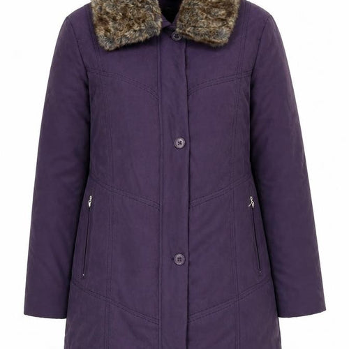 Eliza Grey Womens Purple Pea Coat Coat Size 14 Zip
