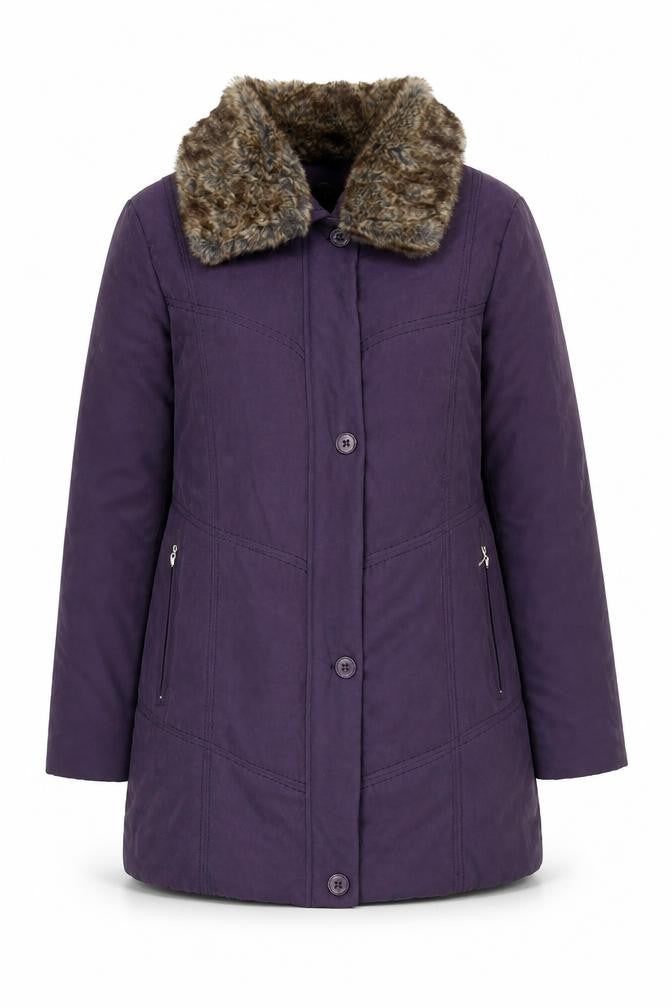 Eliza Grey Womens Purple Pea Coat Coat Size 14 Zip
