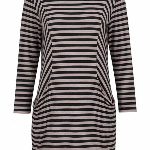 Marks and Spencer Womens Multicoloured Striped Polyester Jersey T-Shirt Size 10 Round Neck