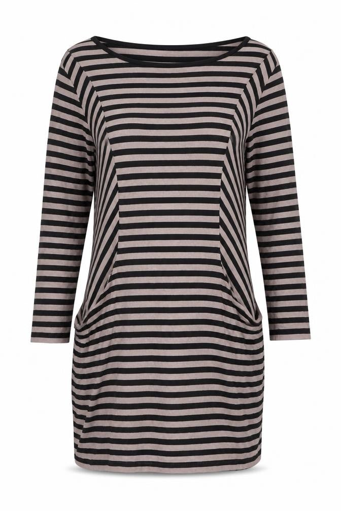 Marks and Spencer Womens Multicoloured Striped Polyester Jersey T-Shirt Size 10 Round Neck