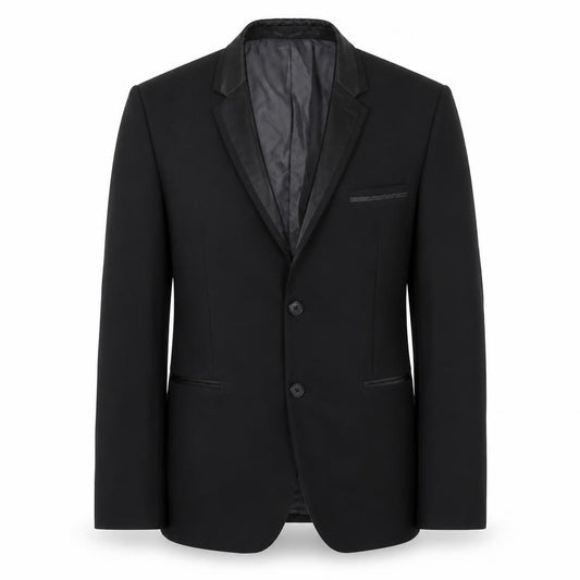 Front view of Next men’s black polyester jacket suit jacket, size 38