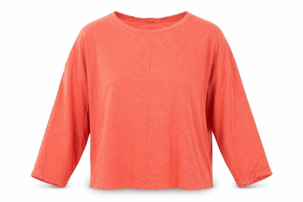Front view of M&Co women’s pink viscose basic t-shirt, size UK 12, crew neck