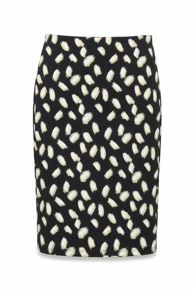 Miss Selfridge Womens Black Geometric Polyester A-Line Skirt Size 10 Zip