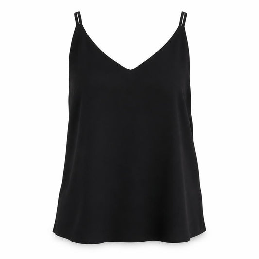 Front view of Papaya women’s black polyester basic blouse, size UK 12, v-neck