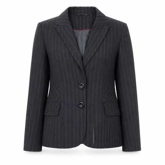 Front view of Autonomy women’s grey jacket blazer, size UK 8, button