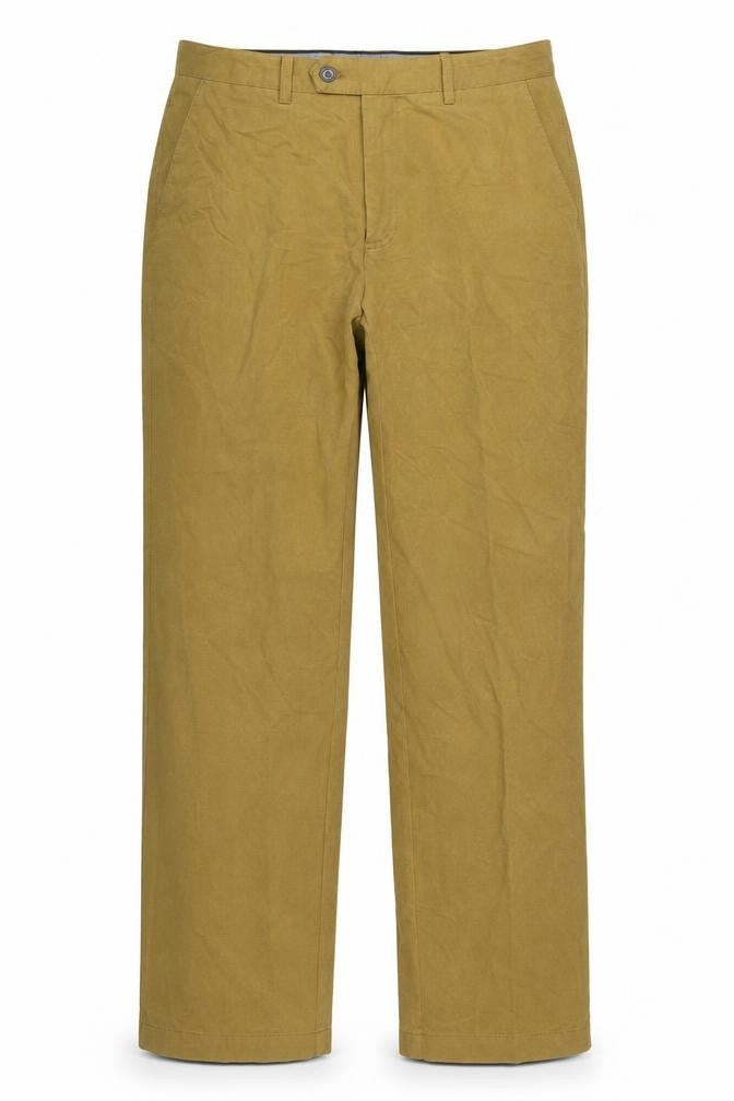 John Lewis Womens Brown Cotton Dress Pants Trousers Size 34 in L31 in Regular Zip