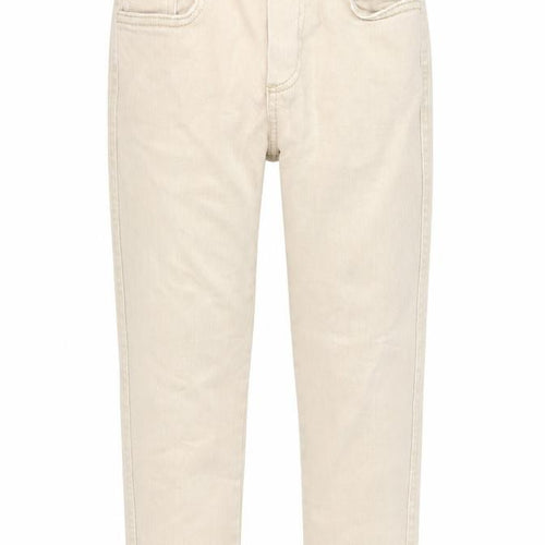 Zara Girls Ivory Cotton Straight Jeans Size 8 Years Regular Zip