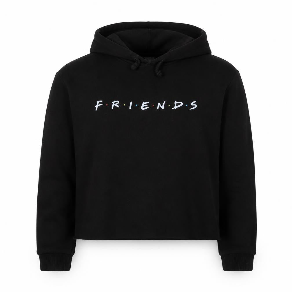 New Look Girls Black Cotton Pullover Hoodie Size 10-11 Years Pullover - Friends