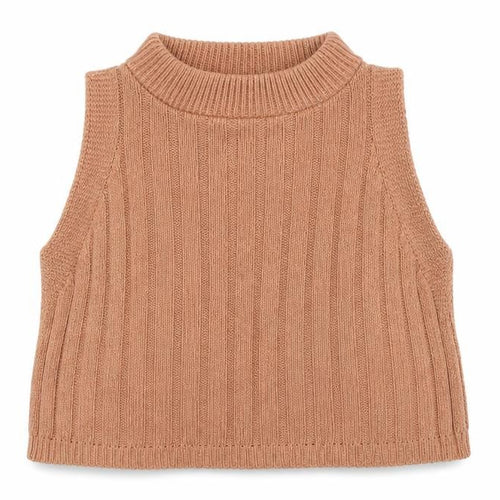 I SAW IT FIRST Womens Beige Cotton Cropped Tank Size M Mock Neck